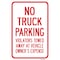 Signmission No Truck Parking Violators Will Be Towed Away, Heavy-Gauge Aluminum, 12" x 18", A-1218-24935 A-1218-24935 - alternate 1